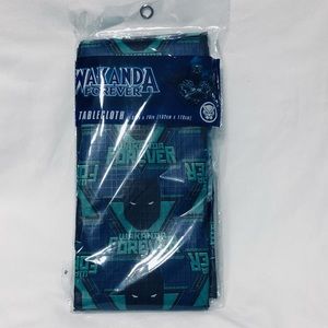 Wakanda Forever Black Panther graphic Tablecloth blue. Size 52in X 70in